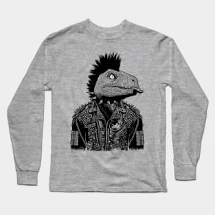 Crested Punk Velociraptor Long Sleeve T-Shirt